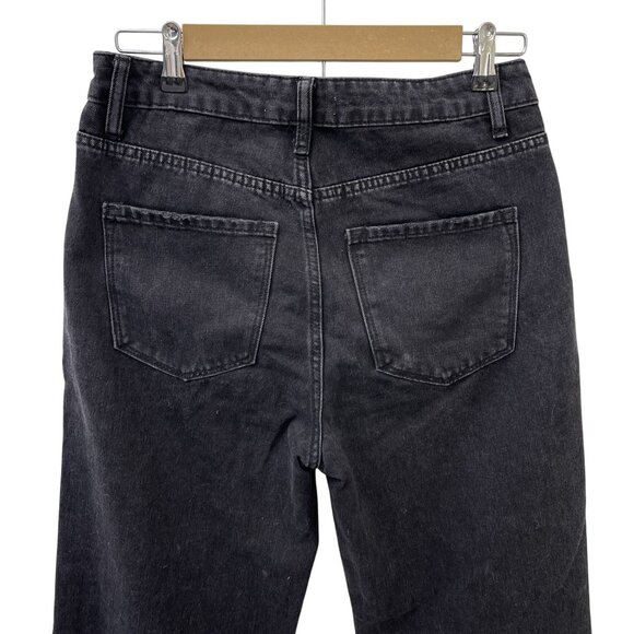 Vervet Wide-Leg Frayed Hem Jeans Black 100% Cotton Denim Women's 28 - Picture 4 of 12